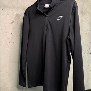 Gymshark Black Quarter-Zip Performance Pullover